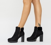 botine negre cu platforma si tinte
