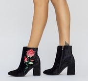 botine negre cu talpa ortopedica