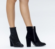 botine negre cu tinte