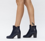 botine negre cu toc si platforma