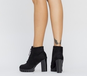 botine negre inalte ieftine