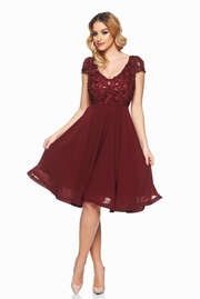 rochii de seara scurte visinii