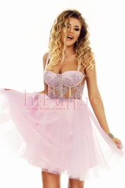 rochii scurte de seara roz